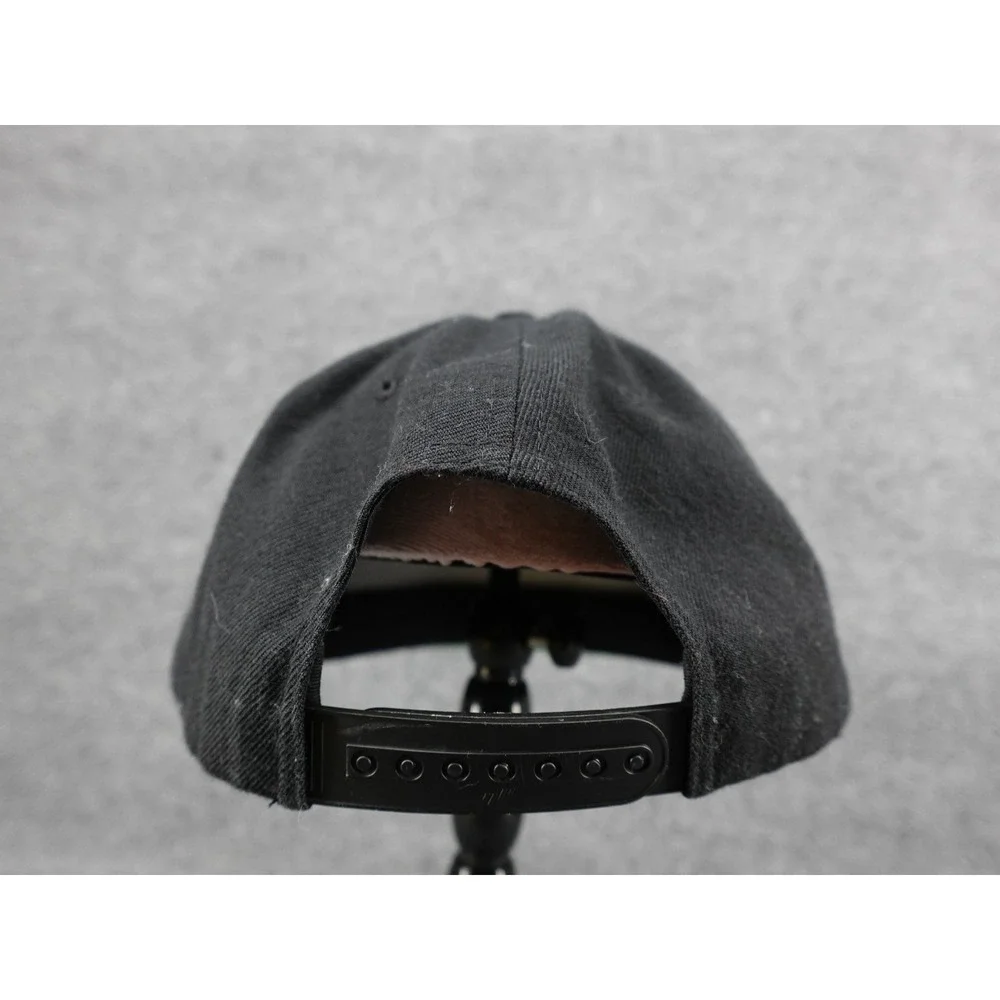 Brixton‎ Snapback Hat Mens OSFM Black Embroidered Logo Patch Flat Bill Cap
